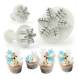 Cortante X3 Expulsor Copo Nieve Frozen Cookie Fondant 