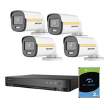 Kit Seguridad Hikvision Dvr 4ch + 4 Cámaras 1080p + Disco2tb