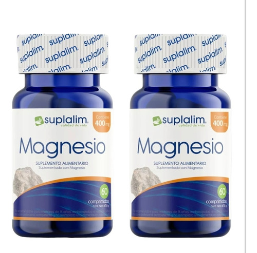 Pack 2 Magnesio 400mg 60 Comprimidos - Suplalim
