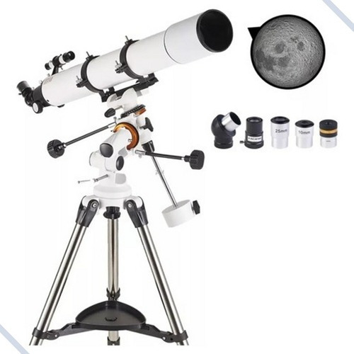 Luneta Telescópio Astronômico Refrator 90080 Profissional