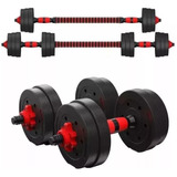 Set De Mancuernas 30kg Barra Armable Ajustable Pesas Discos 