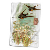 Toalla 3d Rose Birds Vintage Twl__1, 15 X 22