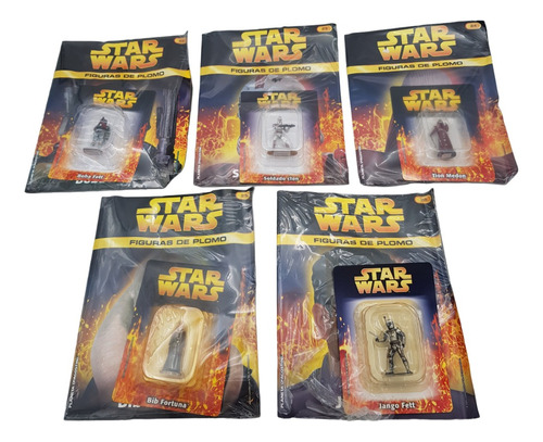 Lote #10 Star Wars 5 Figuras Plomo C/ Revista 2005