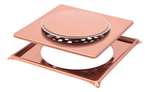 Ralo Click Inteligente 15 Cm Inox 304 Rose Gold Com Grelha