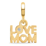 Pingente Life Lov Mom Com Banho Ouro Amarelo Cor Dourado