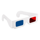 4 Gafas De Cartón 3d Rojo Y Cian Anaglifo Blanco Tarjeta