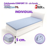 Colchoneta De Memory Foam 70kg Con Gel De 5cm Individual