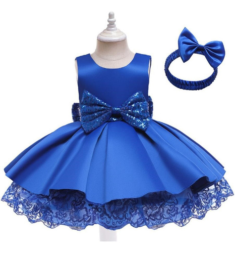 Lindo Vestido Elegante Princesa Azul Para Niñas 