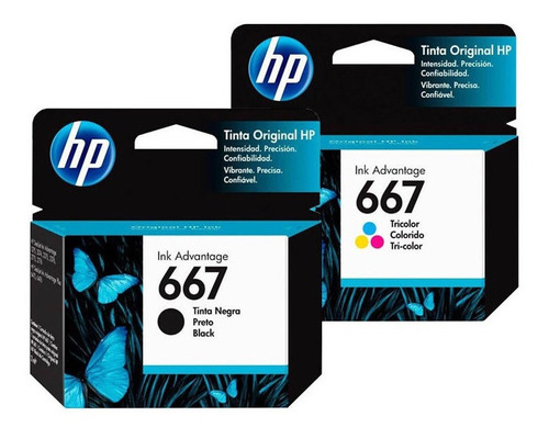 Pack Tintas Hp 667 Originales Negro Y Color Envío Gratis