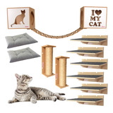 Kit Play Gatos 2+6 Prat+ Ponte+ 2 Arranhador Sisal-cj 13pcs 