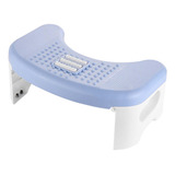 Taburete De Plástico Plegable Para Inodoro, Azul Blanco