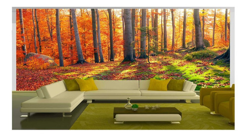 Adesivo De Parede Floresta Natureza Árvores 3d M² Xna214