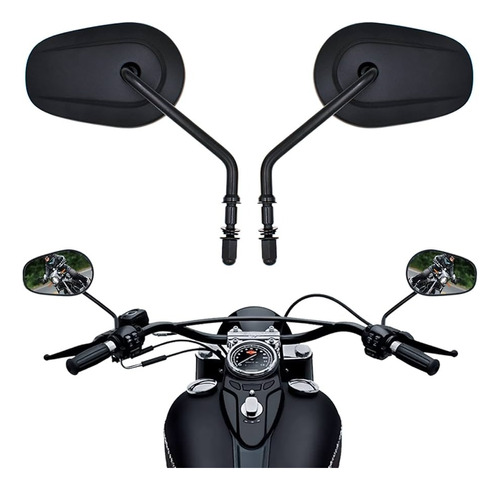 Espejos Negro Harley Davidson Sportster Dyna Softail Touring