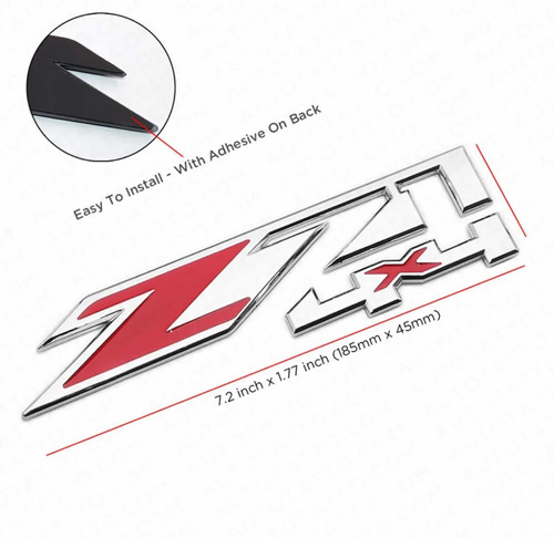 Emblema Z71 4x4 Cromado Y Rojo Chevrolet Silverado / Tahoe Foto 4