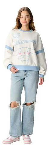 Sudadera Cerrada Diseño Cinnamoroll Blanco Cinn Mujer