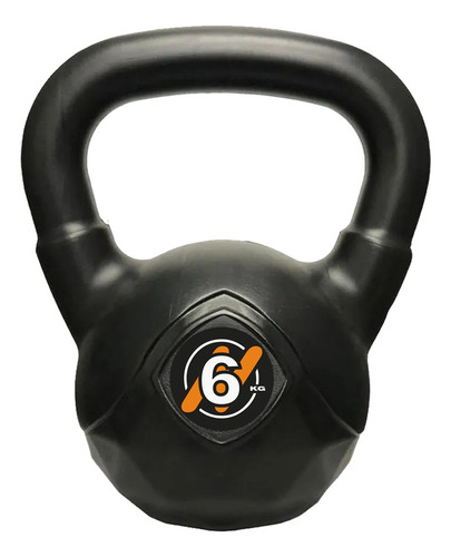 Pesa Rusa O Kettlebell 6 Kg Pvc Funcional Crossfit Color Negro