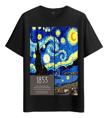 Tshirt Muscle Freaks Noche Estrellada Estilo Van Gogh Art
