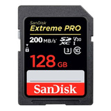 Cartão De Memória Sandisk 128gb Extreme Pro U3 4k Classe 10