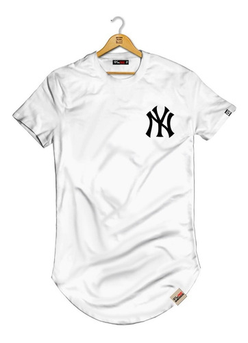 Camiseta Longline New York Camisas Blusas Ny Top Manga Curta