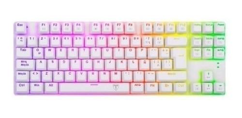 Teclado Gamer Mecanico T-dagger Bora Rgb Switch Blue White T