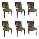 Jogo 6 Cadeiras De Alumínio Corda Sintética Assento 50cm Alt Estrutura Da Cadeira Fendi Assento Fendi Desenho Do Tecido Liso