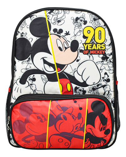 Mochila Mickey Mouse 90 Aniversario Primaria 148380 Ruz Color Rojo/negro Diseño De La Tela Estampado Relieve