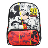Mochila Mickey Mouse 90 Aniversario Primaria 148380 Ruz Color Rojo/negro Diseño De La Tela Estampado Relieve