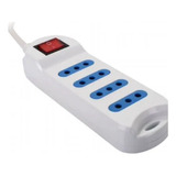 Alargador 3mt Multiple 4 Posiciones Con Switch Blanco Philco