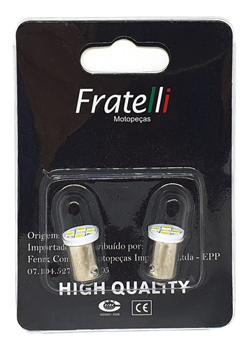 Par Lampadas Led Ba9s T8.5 12v 3w 4 Leds Branca Fratelli