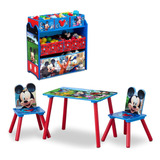 Set Infantil Mesa,sillas Y Juguetero Mickey Mouse Delta 