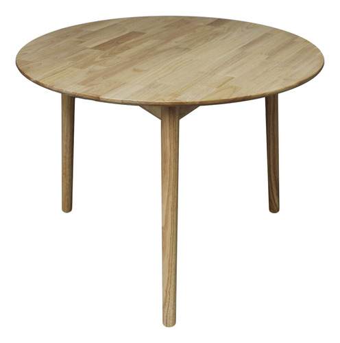 Mesa Redonda Comedor Cocina Bari 100 Cm De Madera Haya Maciza Alistonada Y Patas De Madera De Haya Maciza Laqueada Al Natural