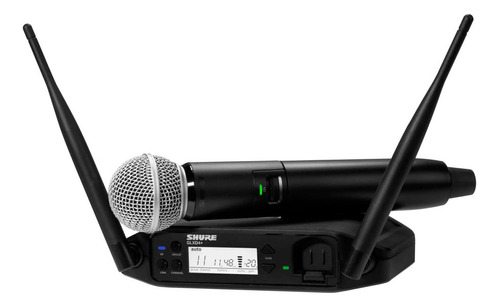 Sistema De Microfone Sem Fio Vocal Glxd24+ Sm58 Shure Preto
