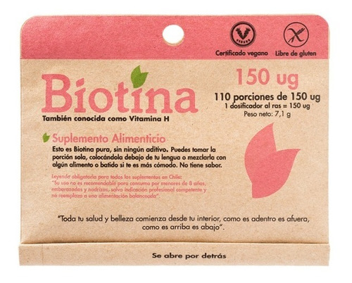 Biotina Dulzura (110 Porciones De 150 Ug) Agro Servicio.