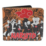 Cartera Akatsukis Blanco Y Negro - Fondo Naranja - Naruto 