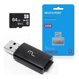 Cartão Memória Microsd 64gb Pendrive Usb Multilaser