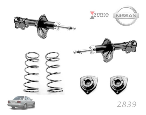 Kit 2 Amortiguadores 2 Resorte Y 2 Ba Bnissan Tsuru Gs 92-10