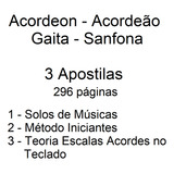 Livros Para Acordeão Acordeon Gaita  3 Volumes 296 Pág