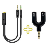 Kit 2 Adaptador Para Fone Microfone Lapela P2 X P3 Áudio 