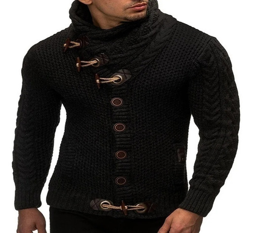 Suéter Gris Con Cuello Alto Para Hombre, Color Gris