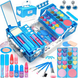 Kit De Maquillaje Real Para Niñas No Toxico  Color Azul