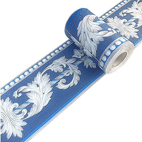 3d Autoadhesivo Flor Azul Impermeable Papel Pintado Bor...