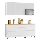 Cozinha Modulada 100% Mdf 4 Peças Nesher Rainha Branco