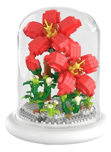 Ramo De Flores Artificiales Mini Bloques Armables Con Luz 