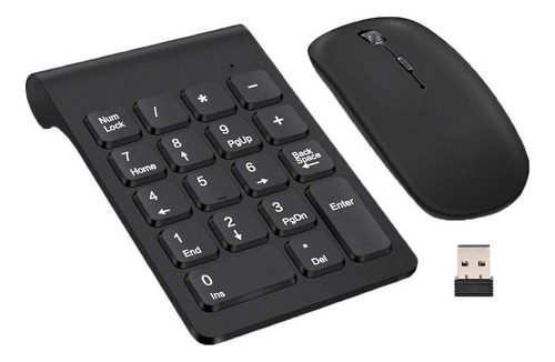 Teclado Inalámbrico De 18 Teclas Para Computadora Negro