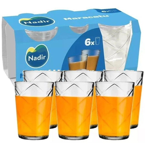 Kit Com 6 Copos Vidro Nadir Maracatu 265ml 2018 Cor Transparente