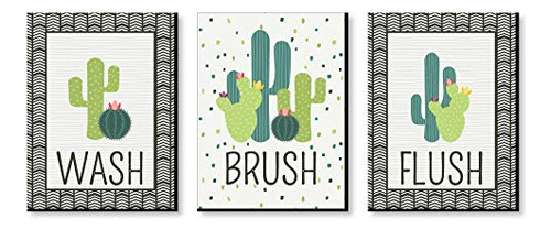 Arte De Pared Reglas Baño De Niños  Prickly Cactus  D...