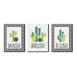 Arte De Pared Reglas Baño De Niños  Prickly Cactus  D...