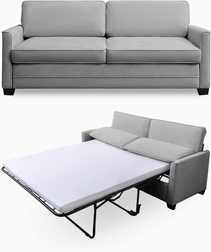 Sofa Cama Extraible 2 En 1 Talla Queen Color Gris Linor