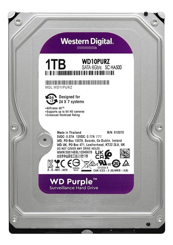 Disco Duro Interno Western Digital Purple 1tb Pc / Dvr / Nvr