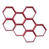 8 Nicho Decorativo Hexagonal  Mdf Colorido